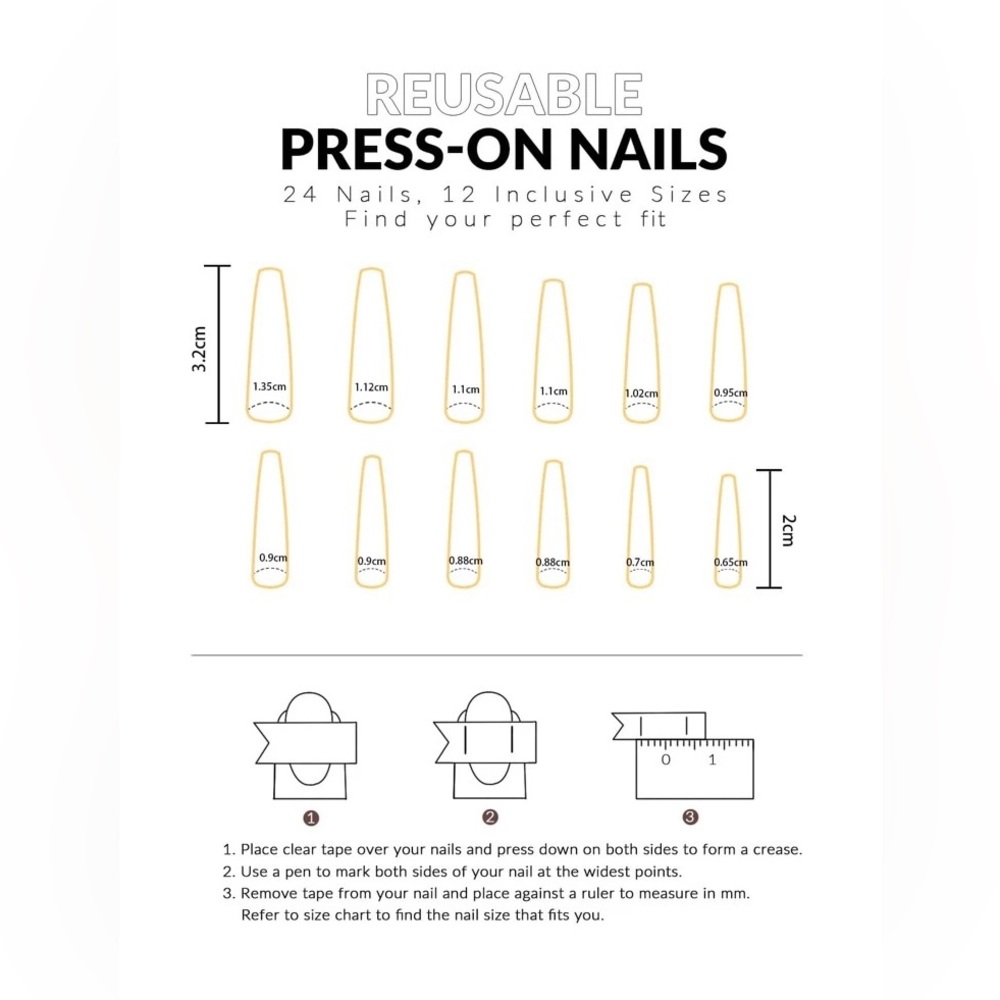 Passion of Essence Nail Bar 24pcs Long Coffin Floral Print Fake Nail - Picture 8 of 9